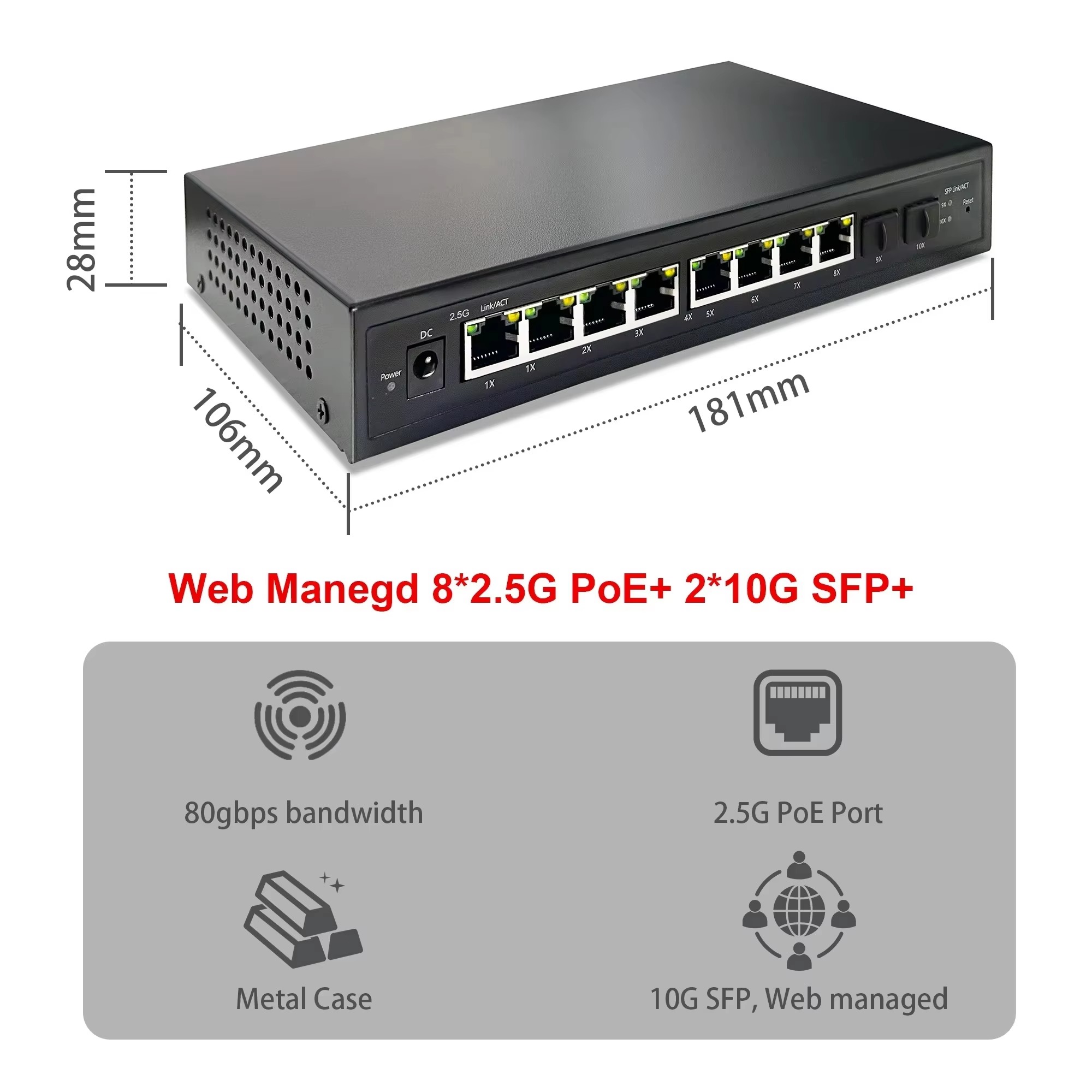 Switch PoE gestito tramite web - Sfp+ 10G Managed Switch 8 Port recensione e prezzo